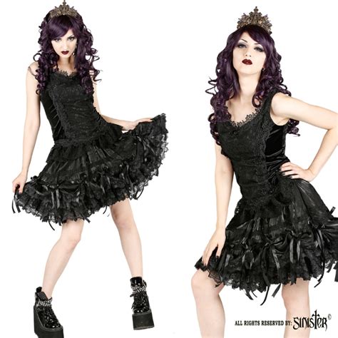 Sinister Gothic Plus Size Black Organza Chiffon Lace W Rosettes Mini Skirt 897black 9599