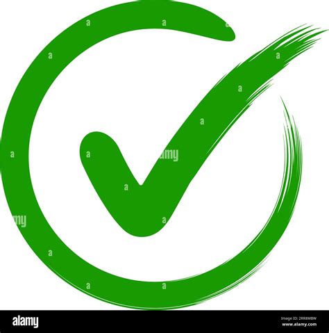 Approval symbol check mark circle drawn hand green sign OK Stock Vector Image & Art - Alamy