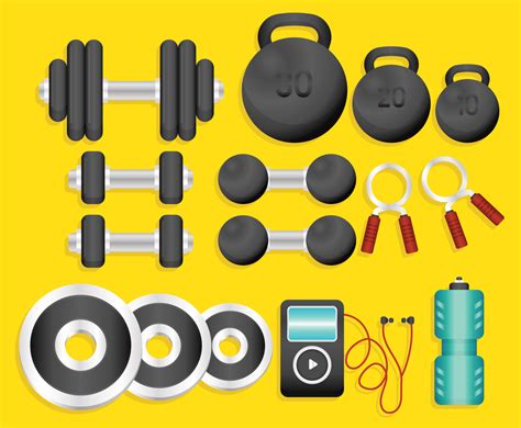 Realistic Fitness Equipment Vector Art And Graphics