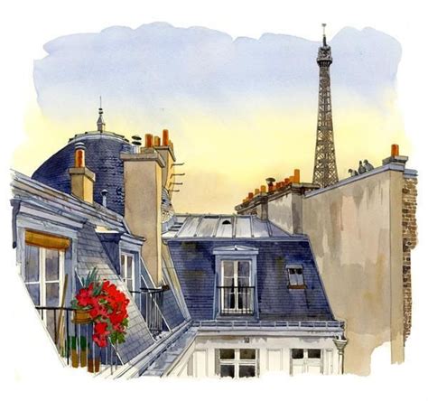 Fabrice Moireau Paris Watercolor Painting Paris Illustration