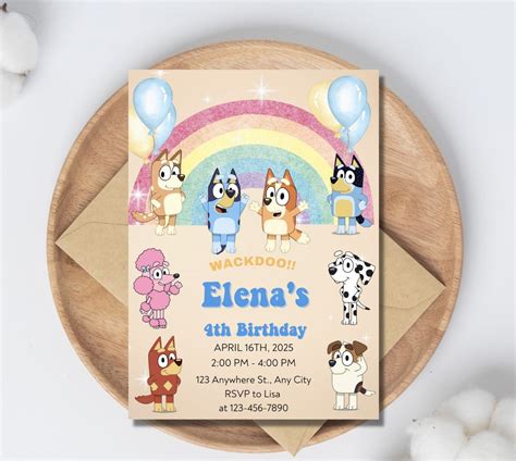 Bluey Birthday Invitation Invite Template Bluey And Bingo Birthday