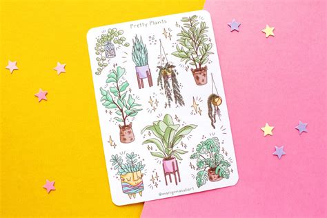 H Bsche Pflanzen Sticker Sheet Bullet Journal Sticker Etsy