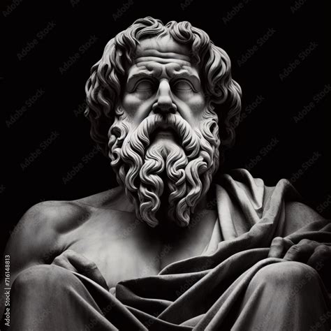 Socrates, Greek philosopher from Athens, founder of Western philosophy. Socrates bust sculpture ...