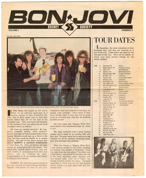 Bon Jovi Secret Society - Volume 1, Number 3 | Backstage with Bon Jovi