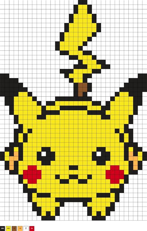 Pokemon Pixel Art Grid Pikachu