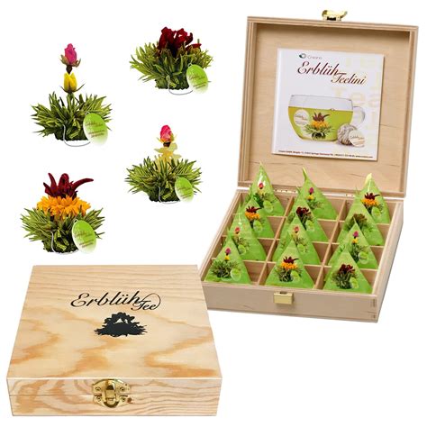 Amazon Creano Tea Flowers In Cup Size Gift Set In Wooden Tea