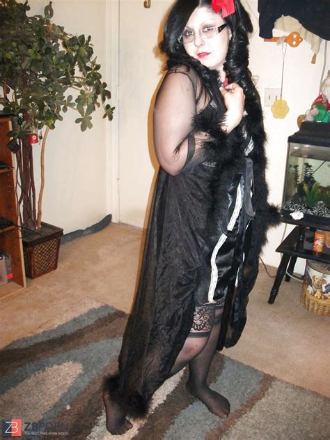Gal Satin Sheer Fluffy Bathrobe Dark Hued Nightie ZB Porn