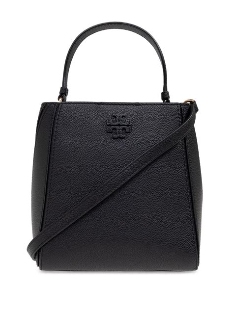 Tory Burch Mcgraw Leather Bucket Bag Black Farfetch