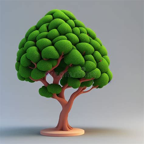 3d Cartoon Tree Illustration Stock Illustration Illustration Of