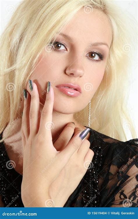 Beautiful Charming Barefoot Long Curly Blonde Hair Teenage Paint