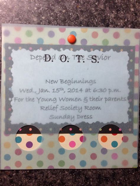 Dots Depend On The Savior Made These Invitations For Our Joplin Nd