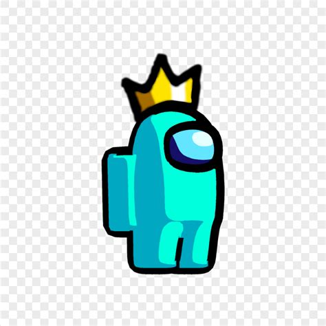 Hd Cyan Among Us Crewmate Character With Crown Hat Png Citypng