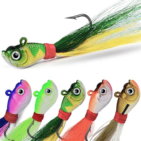 Cs Set Fishing Accessories Goods Minnow Bucktail Jig Head Striper