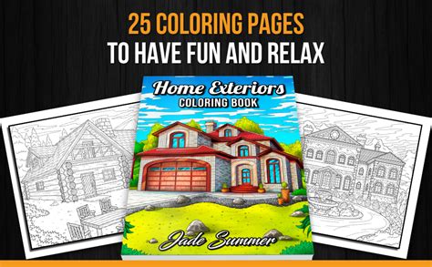 Home Exteriors Coloring Book For Adults With Beautiful