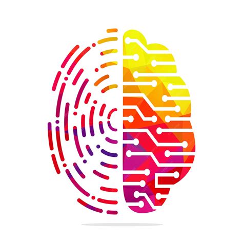 Premium Vector Vector Logo Icon With Brain And Fingerprint Digital