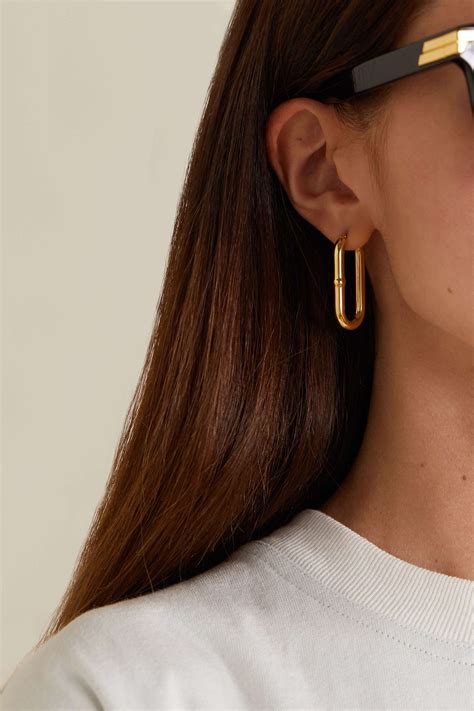 Bottega Veneta Gold Plated Hoop Earrings Net A Porter