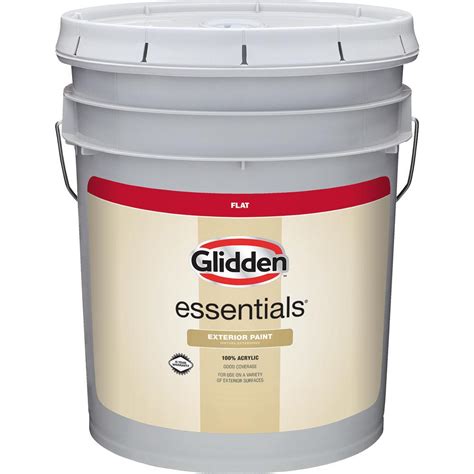 Glidden Essentials Gal White Base Flat Exterior Paint Gle N