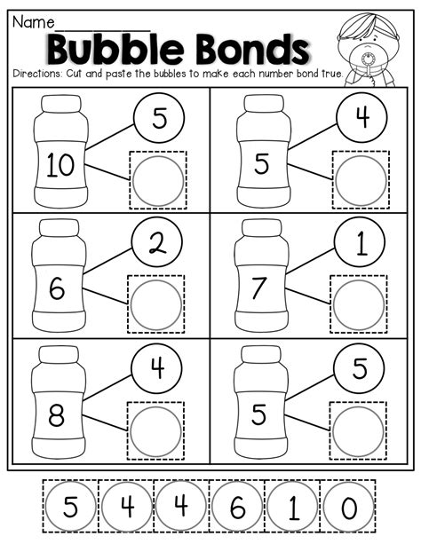 free printable number bonds worksheets for kindergarten free printable ...