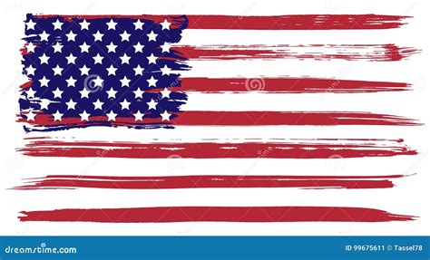 Grunge Usa Flag Stock Vector Illustration Of Design