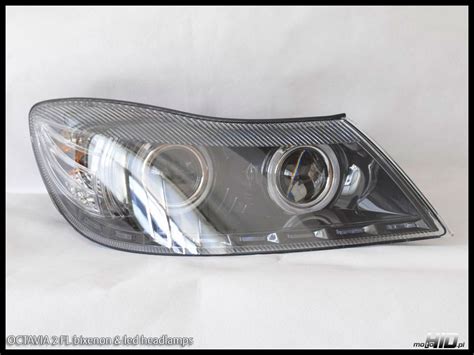 Skoda Octavia Fl Lampy Bi Xenon Led Angel Eyes Black Motohid Pl