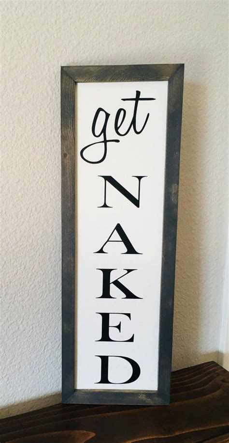 Get Naked Sign Bathroom Sign Bathroom Wall Art Framed Bathroom Sign