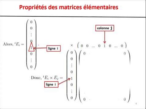 Les Matrices L Mentaires D Finition Exemples Et Propri T S Youtube