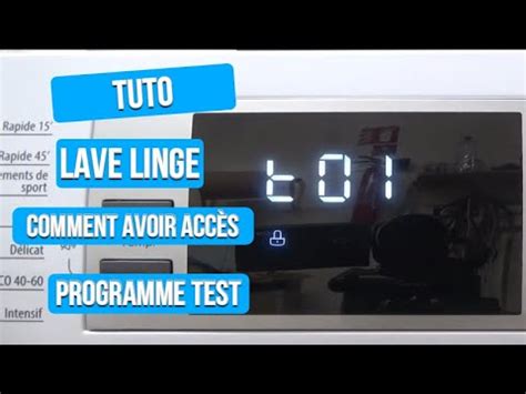 Tuto Accès programme test Lave Linge FL1214L21W Saba YouTube