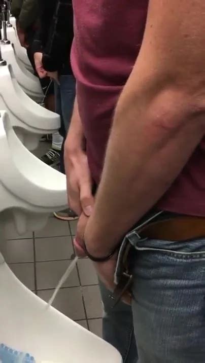 Spy Airport Urinal Piss By Guy With Big Cut Cock