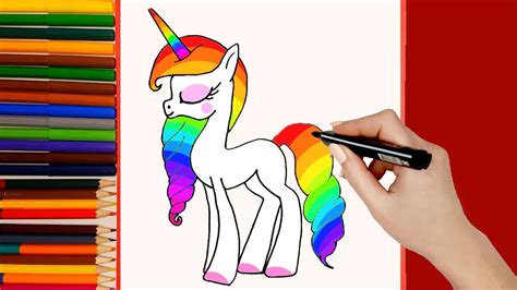 Cómo Dibujar Un Unicornio Arcoiris Kawaii Dibujo De Unicornio Para Niños Youtube