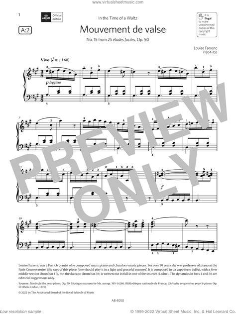 Mouvement De Valse Grade 4 List A2 From The ABRSM Piano Syllabus