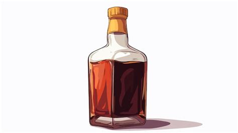 Vintage Cartoon Old Whiskey Bottle Vector Illustration Premium AI