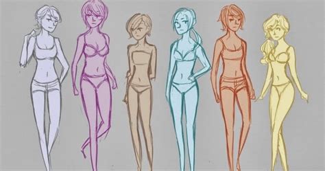 Online Earning Island Hot Female Body Shapes Chart Hand Drawing Illustrations