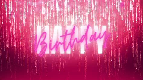 2 Hour Pink Glitter Happy Birthday Background Video Youtube