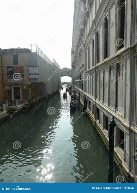 Channel with Boats in Venice, Veneto, Italy Editorial Image - Image of