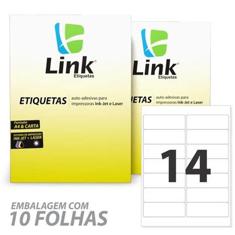 Etiqueta Ink Jet E Laser Carta X Cm Folha Etiqueas