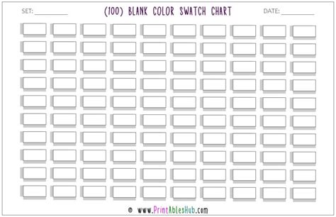 Blank Color Swatch Charts Printable