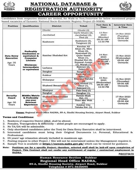 NADRA Jobs 2023 Latest Advertisement Across Pakistan Males And Females