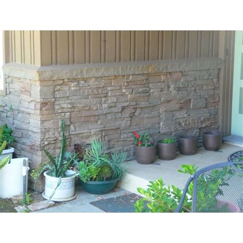 Genstone Stacked Stone 24 In X 42 In Desert Sunrise Faux Stone Siding Panel 4 Pack Ssdsp 4