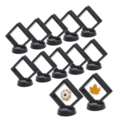 10 Piezas Expositor 3d Joyería Marco Flotante Negro MercadoLibre