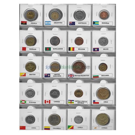 100 Different Countries Coins Collection Original Set with Album Country Flag and Name - Special ...