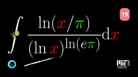 Une intégrale logarithmique du MIT Integration Bee 2023 Q19 Qualifier