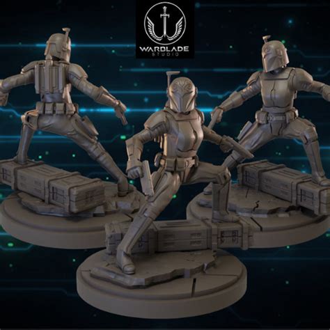 Bo Katan Miniature SW Shatterpoint Compatible 40mm Multi Piece Resin 3D