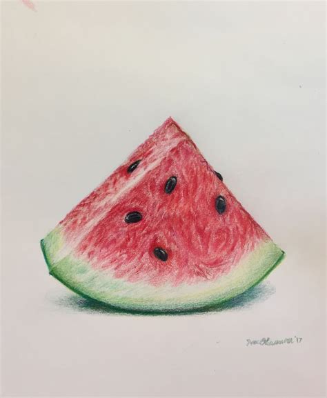 Watermelon / Color Pencil | Buddha art drawing, Art drawings for kids ...