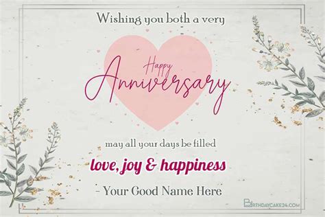 Elegant Wedding Anniversary Wishes With Name Edit