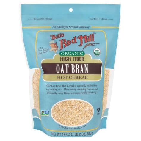 Bob S Red Mill Organic Oat Bran Hot Cereal 18 Oz Gourmet