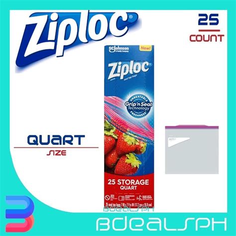 Ziploc 25 Food Storage Quart Medium Bags In New Unbeatable Grip’n Seal Technology Lazada Ph