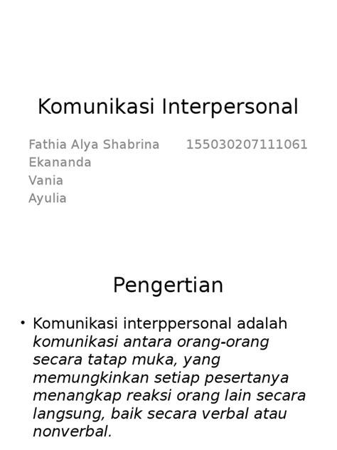 Pdf Komunikasi Interpersonal Pptx Dokumen Tips