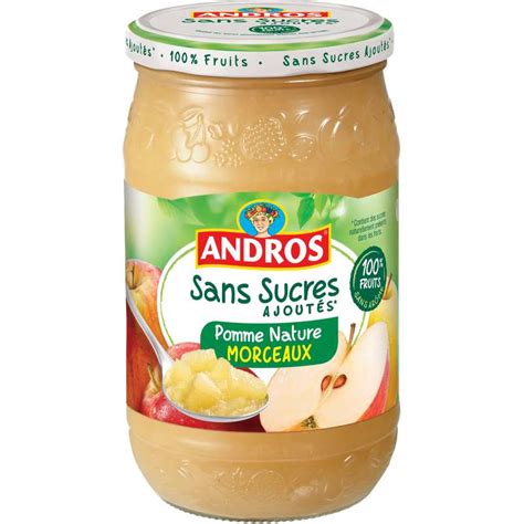 Compote pomme en morceaux sans sucres ajoutés Andros 695 g La