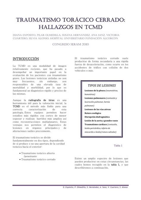 Pdf Traumatismo Tor Cico Cerrado Seram Seram Es Modules Posters