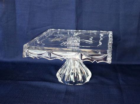 Square Pedestal Cake Plate Circa 2000 Godinger Shannon Etsy Pedestal Cake Plate Cake Plates